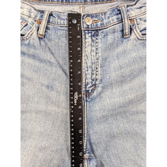 Silver Jeans Co Frisco Straight Crop Jeans Womens 16 Blue Distressed Raw Hem - Picture 6 of 13